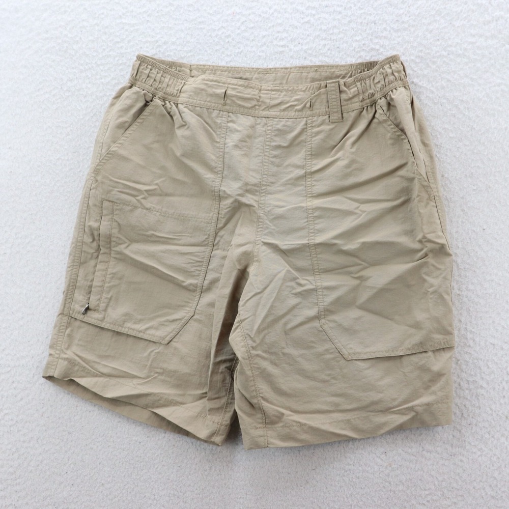 Eddie Bauer Shorts Men's Medium Beige Travex Nylon Hiking Outdoor Gorpcore Cabin